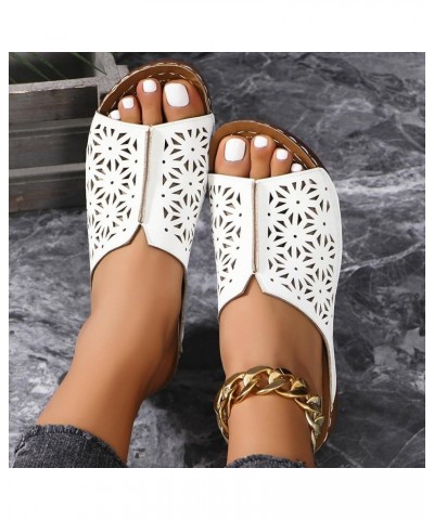 Fashion Sandals For Women Walking Slippers with Arch Surpport Orthopedic Wedge Sandals Women Open Toe Hollow Out Leather Sand...