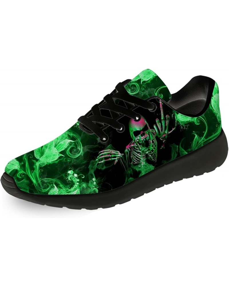 Skull Shoes for Women Men Comfortable Running Sneakers Fashion Tennis Walking Shoes Gifts for Her,Him Green $37.94 Fashion Sn...