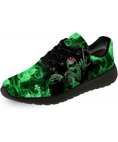 Skull Shoes for Women Men Comfortable Running Sneakers Fashion Tennis Walking Shoes Gifts for Her,Him Green $37.94 Fashion Sn...