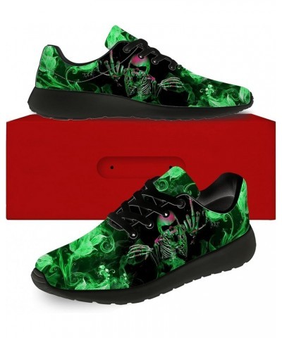 Skull Shoes for Women Men Comfortable Running Sneakers Fashion Tennis Walking Shoes Gifts for Her,Him Green $37.94 Fashion Sn...