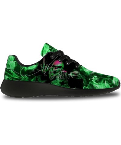 Skull Shoes for Women Men Comfortable Running Sneakers Fashion Tennis Walking Shoes Gifts for Her,Him Green $37.94 Fashion Sn...