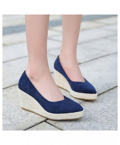 Fisherman Shoes Female Grass Woven Wedge Heel 2022 New Spring Autumn Woven Versatile Foot Tan Sandals for Women Dressy Blue $...