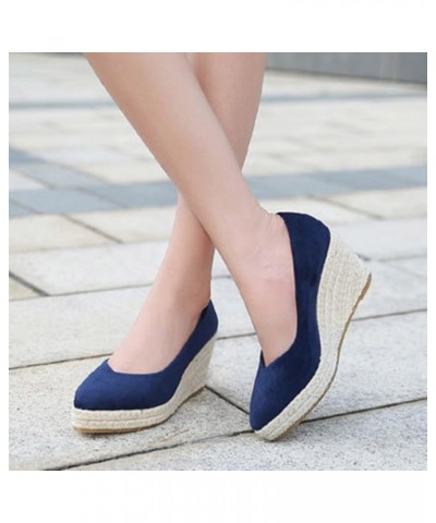 Fisherman Shoes Female Grass Woven Wedge Heel 2022 New Spring Autumn Woven Versatile Foot Tan Sandals for Women Dressy Blue $...