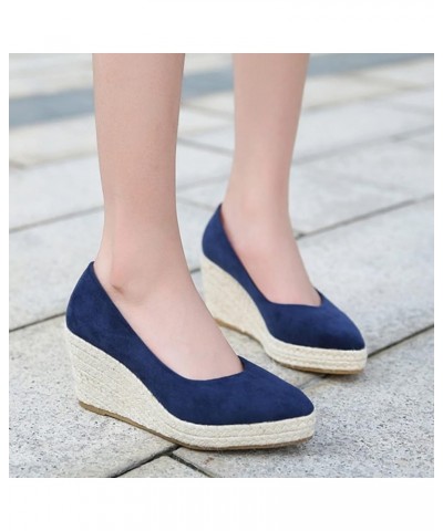 Fisherman Shoes Female Grass Woven Wedge Heel 2022 New Spring Autumn Woven Versatile Foot Tan Sandals for Women Dressy Blue $...