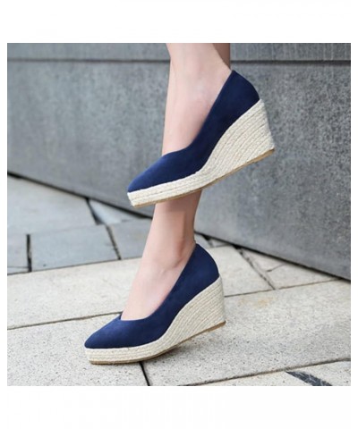 Fisherman Shoes Female Grass Woven Wedge Heel 2022 New Spring Autumn Woven Versatile Foot Tan Sandals for Women Dressy Blue $...