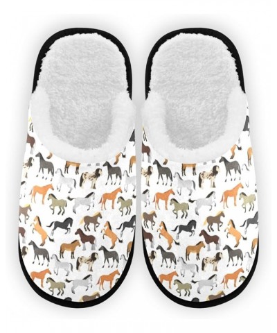 Cute Horse House Slippers for Women Men Multicolor $12.53 Slippers