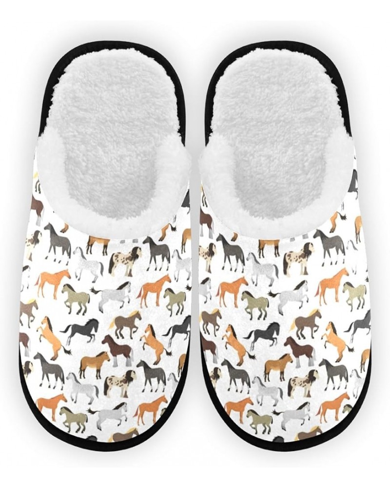 Cute Horse House Slippers for Women Men Multicolor $12.53 Slippers