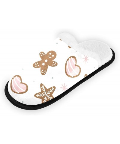 §³hristmas Gingerbread Fuzzy Women's Slippers, Medium Fluffy Coral Fleece Travel House Shoes Indoor Outdoor,M Pattern $8.24 S...