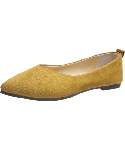 Flats Shoes Fashion Women's Casual Shoes Breathable Slip On Dressy Flat Shoes Z 13-yellow $12.59 Flats