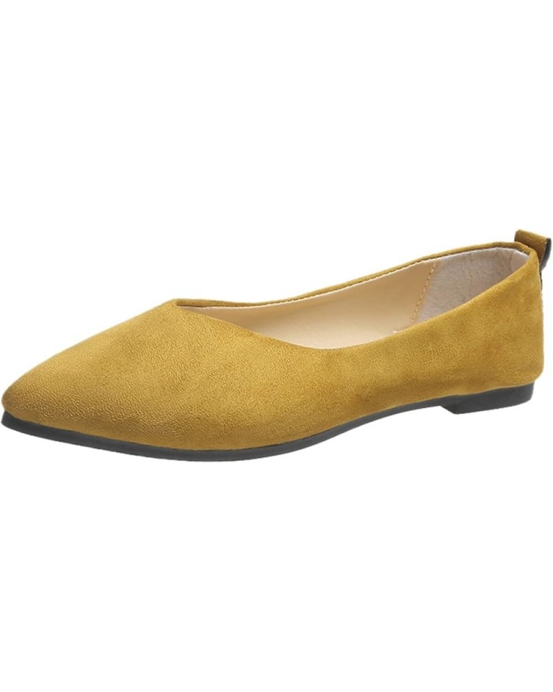 Flats Shoes Fashion Women's Casual Shoes Breathable Slip On Dressy Flat Shoes Z 13-yellow $12.59 Flats