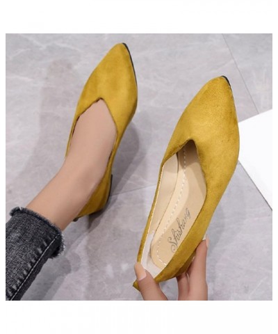 Flats Shoes Fashion Women's Casual Shoes Breathable Slip On Dressy Flat Shoes Z 13-yellow $12.59 Flats