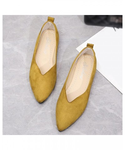 Flats Shoes Fashion Women's Casual Shoes Breathable Slip On Dressy Flat Shoes Z 13-yellow $12.59 Flats