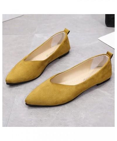 Flats Shoes Fashion Women's Casual Shoes Breathable Slip On Dressy Flat Shoes Z 13-yellow $12.59 Flats