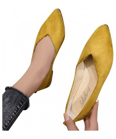 Flats Shoes Fashion Women's Casual Shoes Breathable Slip On Dressy Flat Shoes Z 13-yellow $12.59 Flats