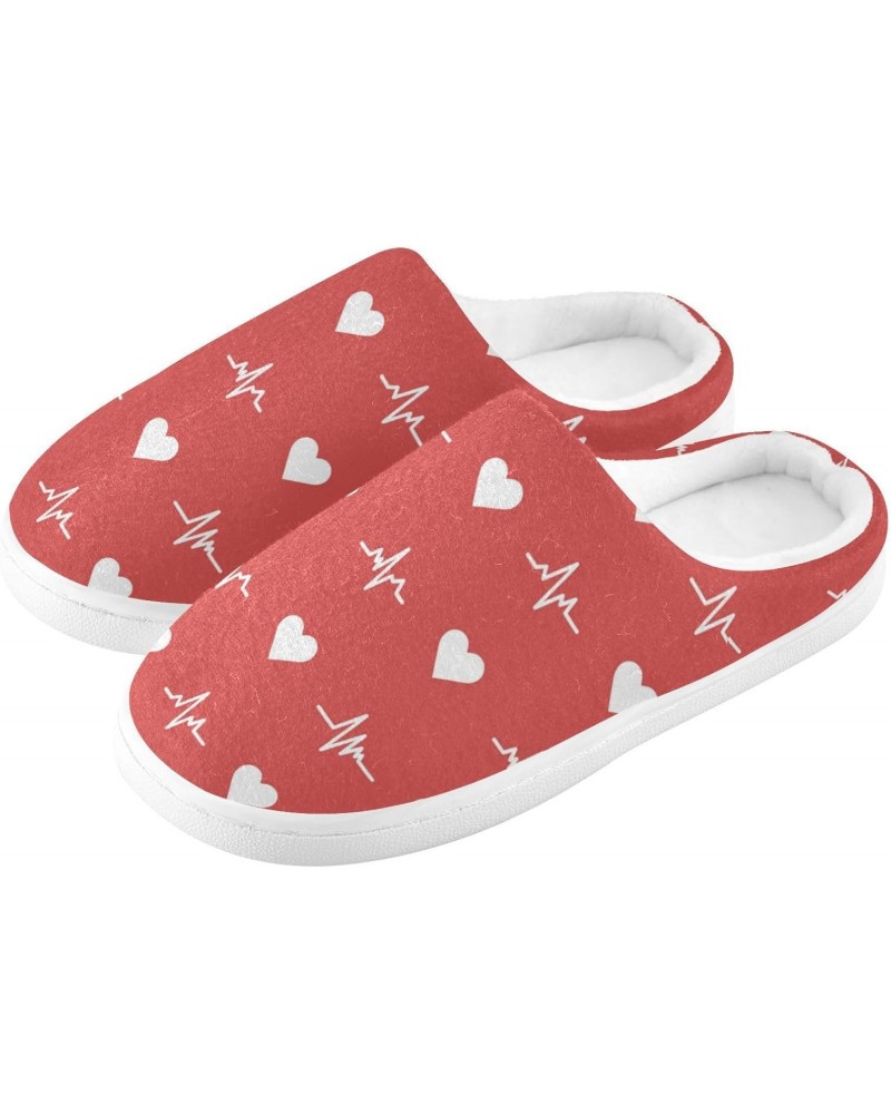 Men's Women's House Slipper with Memory Foam Heart Symbols Happy Valentine's Day Cozy Cotton Slipper for Bedroom Spa $19.02 S...