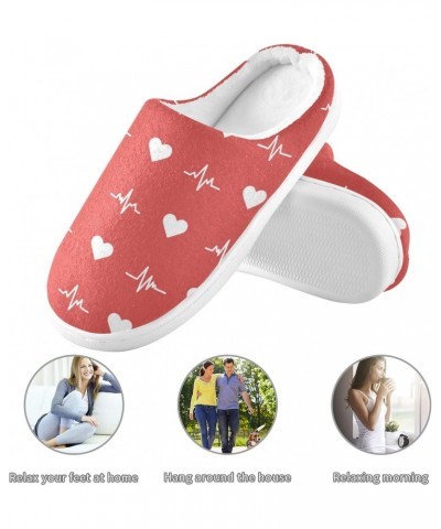 Men's Women's House Slipper with Memory Foam Heart Symbols Happy Valentine's Day Cozy Cotton Slipper for Bedroom Spa $19.02 S...