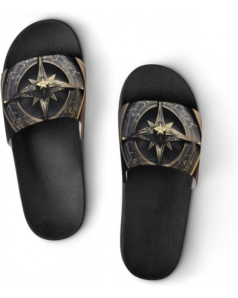 Summer Womens Slipper Home Slippers Magical Design Norse Runes Compass Non-slip Shower Sandals Fashion Sandles for Men $16.26...