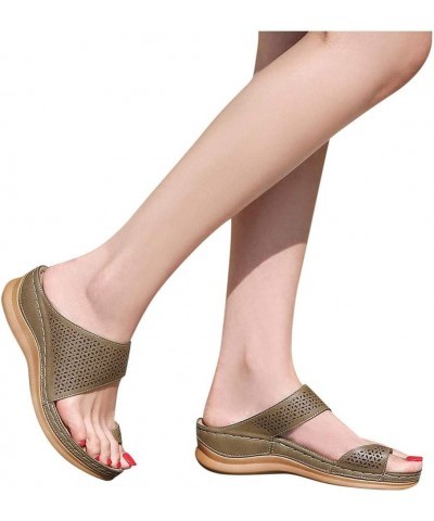 Womens Wedges Beach Open Toe Roman Flip Flop Beaded Bohemian slippers Sandals platform wedge sandals for women Grey $14.34 Sa...