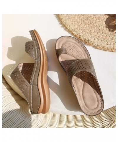 Womens Wedges Beach Open Toe Roman Flip Flop Beaded Bohemian slippers Sandals platform wedge sandals for women Grey $14.34 Sa...