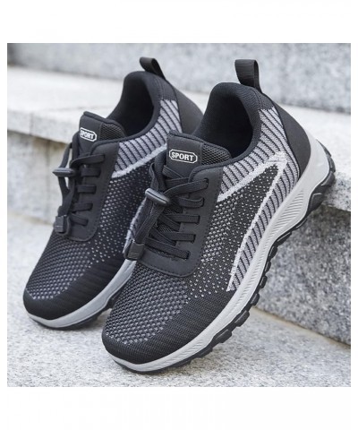 Walking Shoes for Women Wide Width Trainers Mesh Casual Sock Sneakers Outdoor Sneakers Z 02-black $17.61 Fashion Sneakers