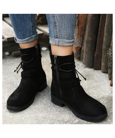 Fashion Women's Shoes Breathable Chunky High Heels Thick-soled Retro Zipper Short Boots Z 03-black $26.02 Boots