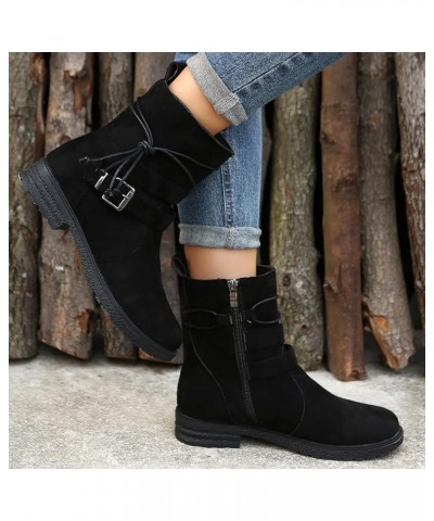 Fashion Women's Shoes Breathable Chunky High Heels Thick-soled Retro Zipper Short Boots Z 03-black $26.02 Boots