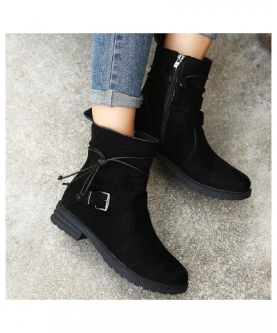 Fashion Women's Shoes Breathable Chunky High Heels Thick-soled Retro Zipper Short Boots Z 03-black $26.02 Boots