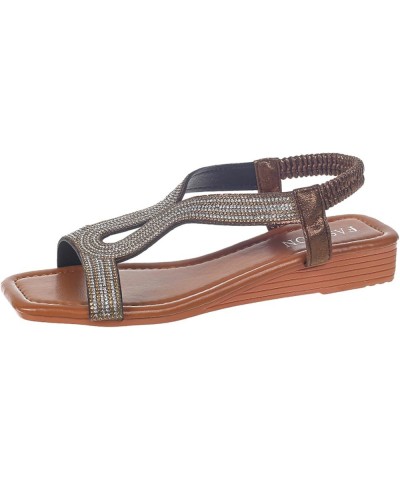 Slides for Women Lightweight Summer Beach 2024 Women's Flip-Flops Lightweight Strap Brown $14.03 Athletic Shoes