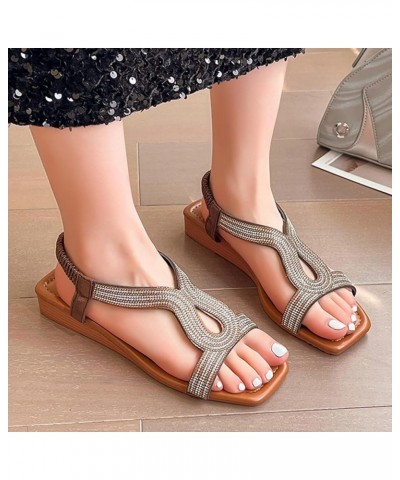 Slides for Women Lightweight Summer Beach 2024 Women's Flip-Flops Lightweight Strap Brown $14.03 Athletic Shoes