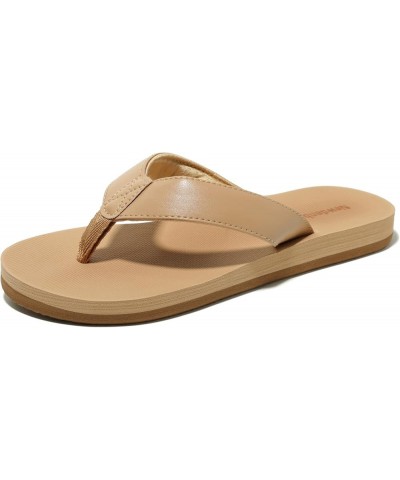 OTIEMU- Flip Flop-158 Women Sandals Summer Women Sandals Women Flip Flops Tan $11.33 Sandals