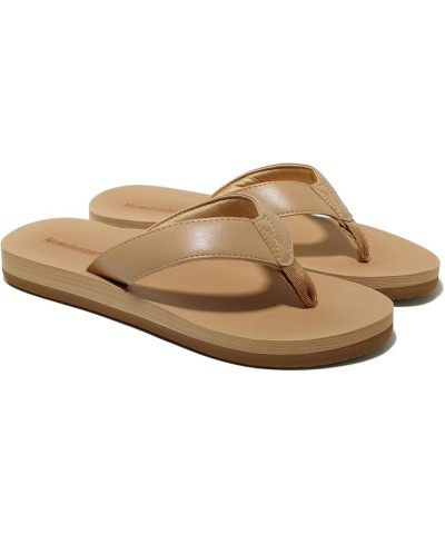 OTIEMU- Flip Flop-158 Women Sandals Summer Women Sandals Women Flip Flops Tan $11.33 Sandals