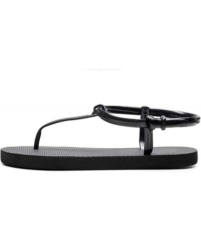 Comfy Sandals for Women, Womens Summer Rhinestone Buckle Strap Beach Open Toe Breathable Sandals Z 05-black $10.18 Sandals