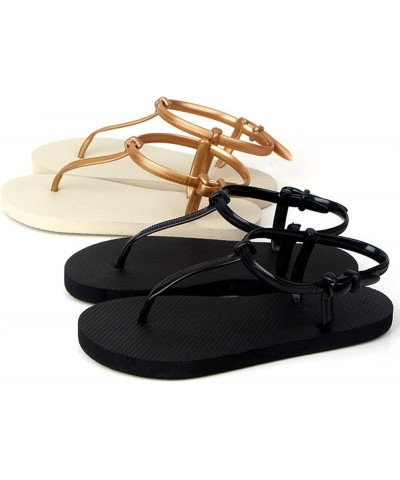 Comfy Sandals for Women, Womens Summer Rhinestone Buckle Strap Beach Open Toe Breathable Sandals Z 05-black $10.18 Sandals