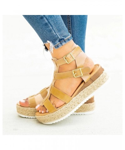 Sandals Women Wide Width Women Flats Socks Sandals Women Wedges For Women Sport Sandal 8 Women Sandals Comfortable Gre Yellow...