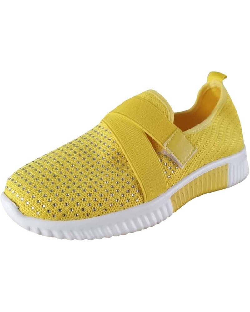 Womens Walking Shoes Slip On Lightweight Athletic Memory Foam Tennis Sneakers Women Workout Shoes Z-04 Yellow $21.44 Fashion ...