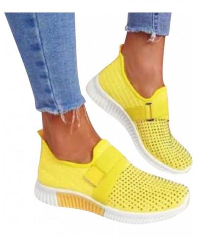 Womens Walking Shoes Slip On Lightweight Athletic Memory Foam Tennis Sneakers Women Workout Shoes Z-04 Yellow $21.44 Fashion ...