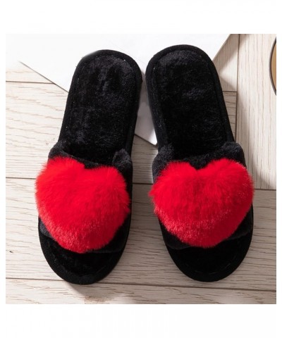 Slippers For Men And Women, Warm Home Cute Soft Plush Cotton Slippers Foam Bedroom Slippers Home Shoes Red $17.90 Slippers