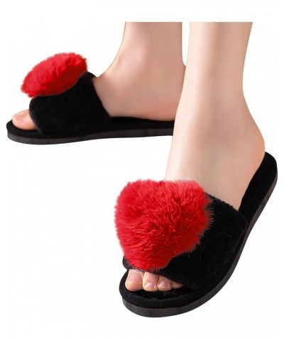 Slippers For Men And Women, Warm Home Cute Soft Plush Cotton Slippers Foam Bedroom Slippers Home Shoes Red $17.90 Slippers