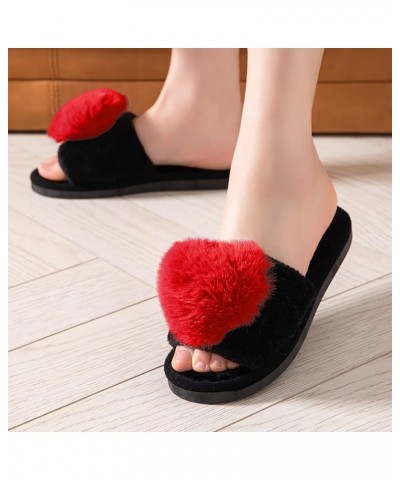 Slippers For Men And Women, Warm Home Cute Soft Plush Cotton Slippers Foam Bedroom Slippers Home Shoes Red $17.90 Slippers