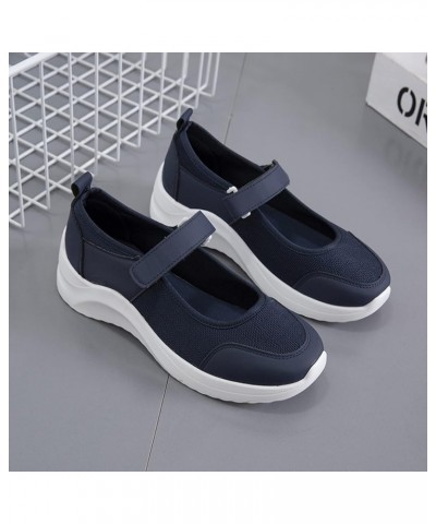 Women's Walking Shoes Sock Sneakers Mesh Slip On Air Cushion Platform Loafers Womens Wedge Heels Black $14.72 Athletic Shoes