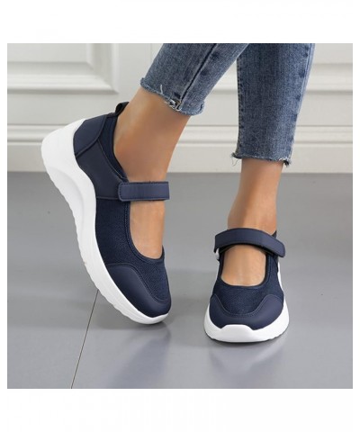 Women's Walking Shoes Sock Sneakers Mesh Slip On Air Cushion Platform Loafers Womens Wedge Heels Black $14.72 Athletic Shoes