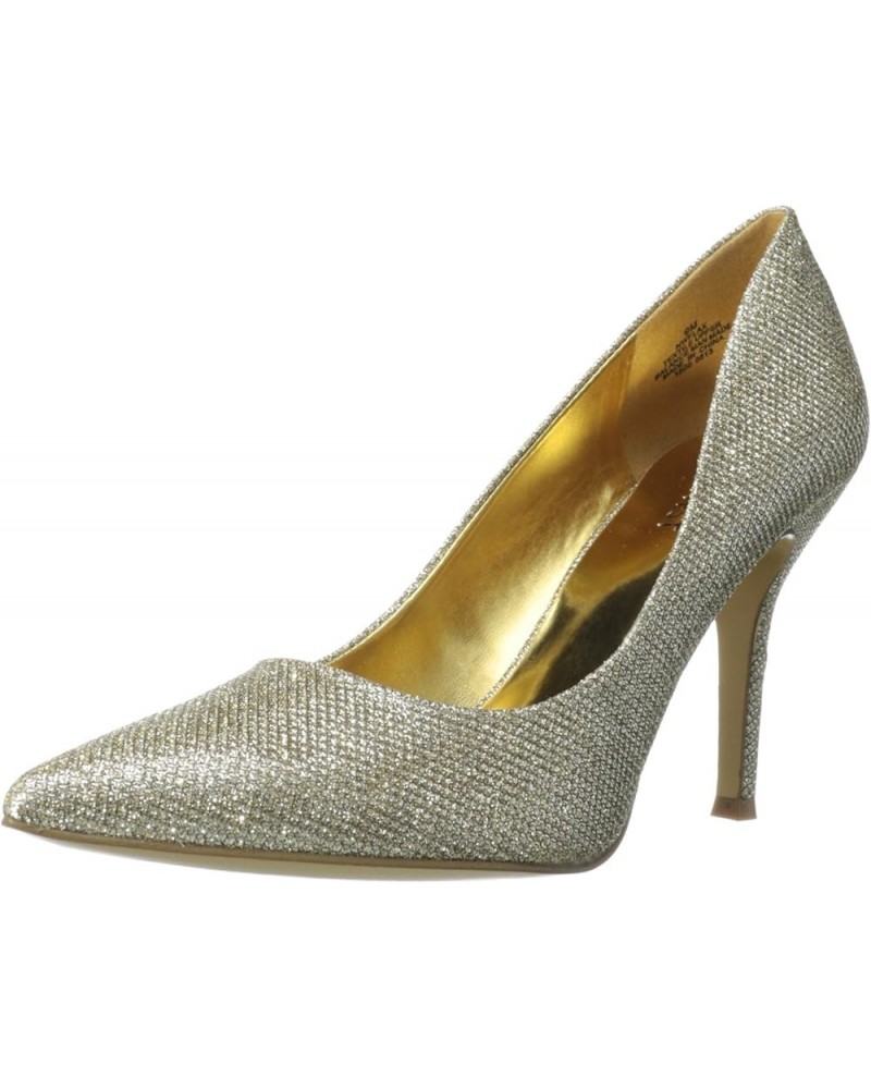 Womens Flax Pointed Toe Dress Pump Gold Glitter $35.20 Pumps