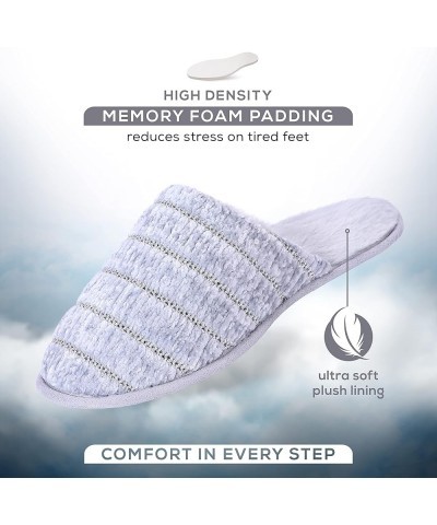 Women Slipper Cozy Memory Foam, Indoor Outdoor Rubber Sole Grey-silver $12.20 Slippers