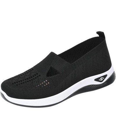 Diabetic Shoes for Women Breathable Soft Slip On Sneakers Comfort Mesh Up Stretch Sneaker Diabetic Walking Shoes Black Shoes ...