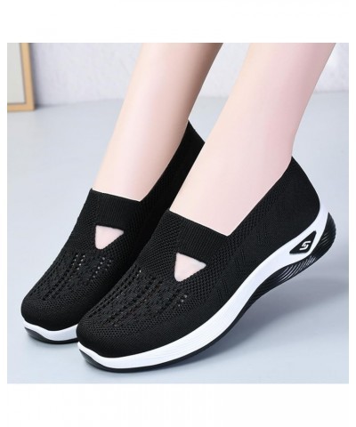 Diabetic Shoes for Women Breathable Soft Slip On Sneakers Comfort Mesh Up Stretch Sneaker Diabetic Walking Shoes Black Shoes ...