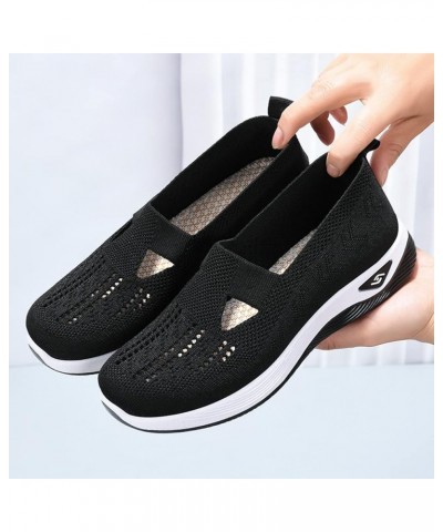 Diabetic Shoes for Women Breathable Soft Slip On Sneakers Comfort Mesh Up Stretch Sneaker Diabetic Walking Shoes Black Shoes ...