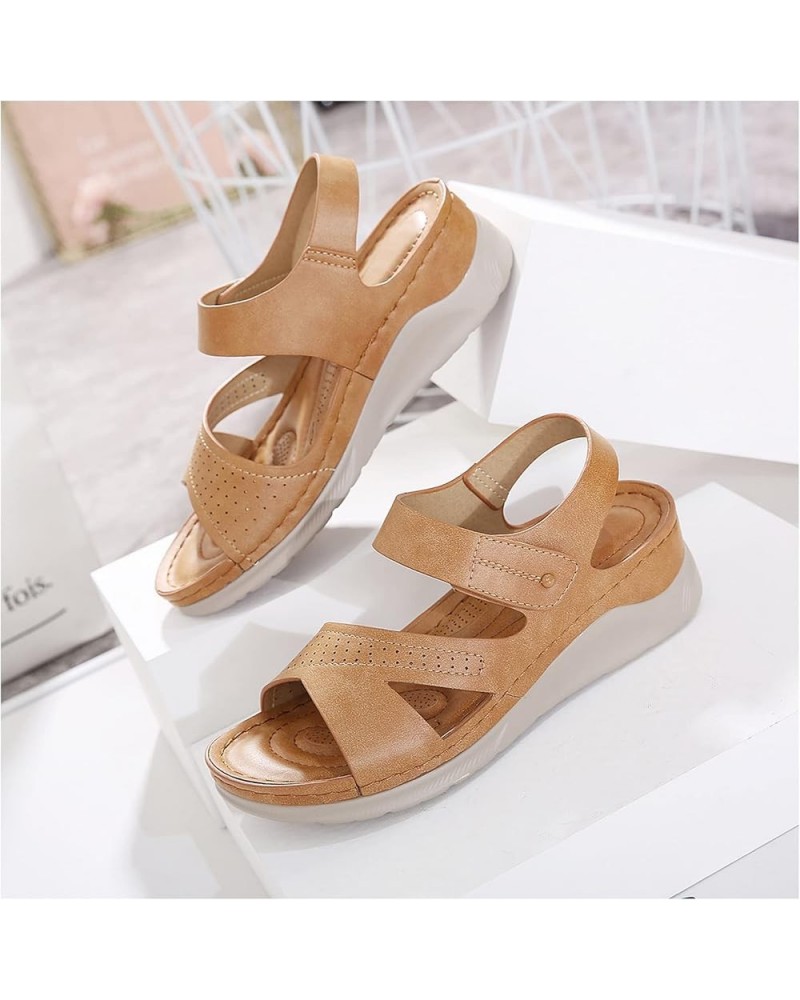 Casual Wedge Sandals for Women Comfortable Open Toe Summer Beach Flip-Flop Fashion Ladies Bohemia Platform Shoes Cutout Slipp...