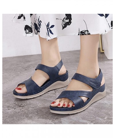 Casual Wedge Sandals for Women Comfortable Open Toe Summer Beach Flip-Flop Fashion Ladies Bohemia Platform Shoes Cutout Slipp...