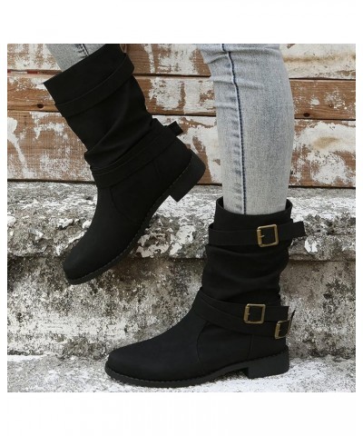 Women Booties And Boots with Studs Mixed Boots High Women's Heels Size Flat Colors Shoes Zipper Leisure Large women's boots S...