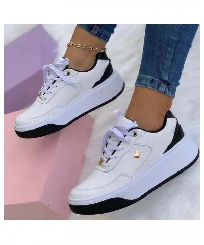 Womens Sneakers Thickness Round Toe Walking Shoes Lace Up Comfort Running Sneaker Breathable Workout Sports Shoes Hot Pink $1...